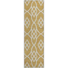 Premium Machine Washable Mayfield AMF884 Gold 2'3" x 7'6" Runner Rug