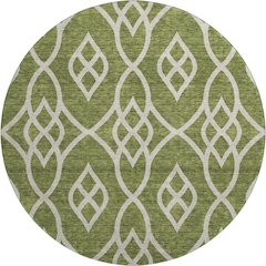 Premium Machine Washable Mayfield AMF884 Olive 8' x 8' Round Rug