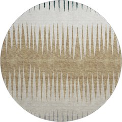 Premium Machine Washable Mayfield AMF886 Charcoal 8' x 8' Round Rug