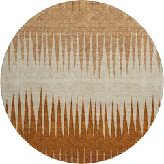 Premium Machine Washable Mayfield AMF886 Copper 8' x 8' Round Rug