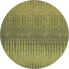 Premium Machine Washable Mayfield AMF886 Olive 8' x 8' Round Rug