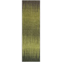 Premium Machine Washable Mayfield AMF886 Olive 2'3" x 7'6" Runner Rug