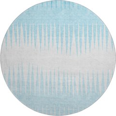 Premium Machine Washable Mayfield AMF886 Sky 8' x 8' Round Rug