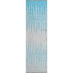 Premium Machine Washable Mayfield AMF886 Sky 2'3" x 7'6" Runner Rug
