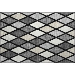 Premium Machine Washable Mayfield AMF887 Black 1'8" x 2'6" Rug