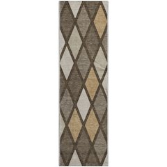 Premium Machine Washable Mayfield AMF887 Brown 2'3" x 7'6" Runner Rug