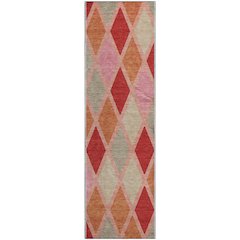 Premium Machine Washable Mayfield AMF887 Pink 2'3" x 7'6" Runner Rug