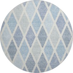 Premium Machine Washable Mayfield AMF887 Sky 8' x 8' Round Rug