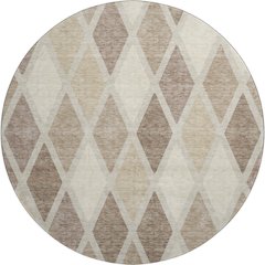 Premium Machine Washable Mayfield AMF887 Taupe 8' x 8' Round Rug