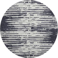 Premium Machine Washable Mayfield AMF888 Black 8' x 8' Round Rug
