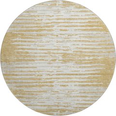 Premium Machine Washable Mayfield AMF888 Gold 8' x 8' Round Rug