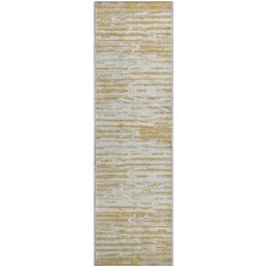 Premium Machine Washable Mayfield AMF888 Gold 2'3" x 7'6" Runner Rug