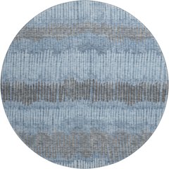 Premium Machine Washable Mayfield AMF889 Blue 8' x 8' Round Rug