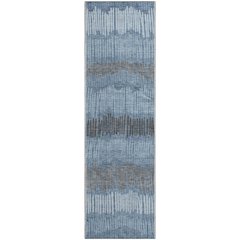 Premium Machine Washable Mayfield AMF889 Blue 2'3" x 7'6" Runner Rug