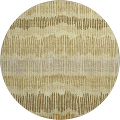 Premium Machine Washable Mayfield AMF889 Gold 8' x 8' Round Rug