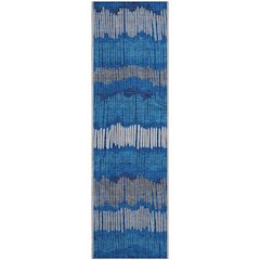 Premium Machine Washable Mayfield AMF889 Navy 2'3" x 7'6" Runner Rug