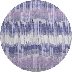Premium Machine Washable Mayfield AMF889 Purple 8' x 8' Round Rug