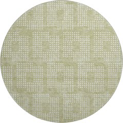 Premium Machine Washable Mayfield AMF890 Aloe 8' x 8' Round Rug