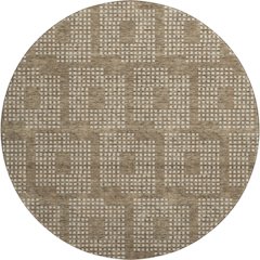 Premium Machine Washable Mayfield AMF890 Brown 8' x 8' Round Rug