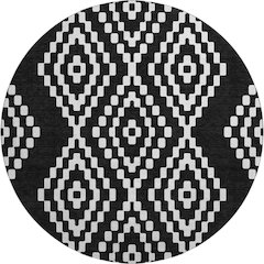 Premium Machine Washable Mayfield AMF891 Black 8' x 8' Round Rug
