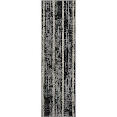 Premium Machine Washable Mayfield AMF892 Black 2'3" x 7'6" Runner Rug