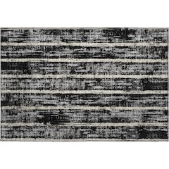 Premium Machine Washable Mayfield AMF892 Black 1'8" x 2'6" Rug