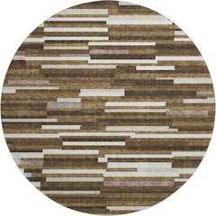 Premium Machine Washable Mayfield AMF894 Brown 8' x 8' Round Rug