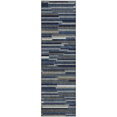 Premium Machine Washable Mayfield AMF894 Navy 2'3" x 7'6" Runner Rug
