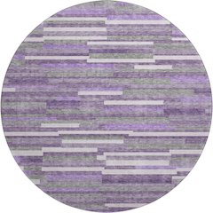 Premium Machine Washable Mayfield AMF894 Purple 8' x 8' Round Rug