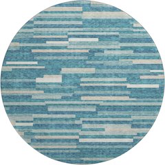 Premium Machine Washable Mayfield AMF894 Teal 8' x 8' Round Rug
