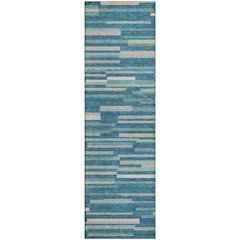 Premium Machine Washable Mayfield AMF894 Teal 2'3" x 7'6" Runner Rug