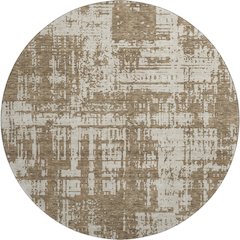 Premium Machine Washable Mayfield AMF895 Brown 8' x 8' Round Rug
