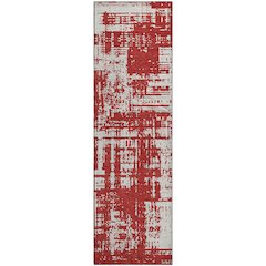 Premium Machine Washable Mayfield AMF895 Red 2'3" x 7'6" Runner Rug