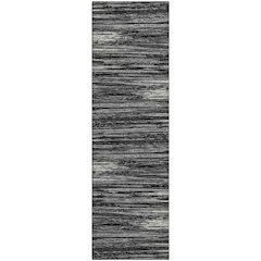 Premium Machine Washable Mayfield AMF896 Black 2'3" x 7'6" Runner Rug