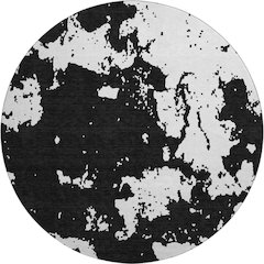 Premium Machine Washable Mayfield AMF897 Black 8' x 8' Round Rug