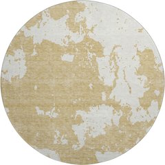 Premium Machine Washable Mayfield AMF897 Gold 8' x 8' Round Rug