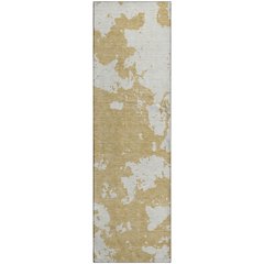 Premium Machine Washable Mayfield AMF897 Gold 2'3" x 7'6" Runner Rug