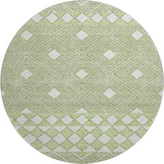 Premium Machine Washable Mayfield AMF898 Aloe 8' x 8' Round Rug