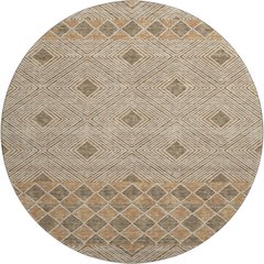 Premium Machine Washable Mayfield AMF898 Brown 8' x 8' Round Rug