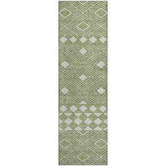Premium Machine Washable Mayfield AMF898 Green 2'3" x 7'6" Runner Rug