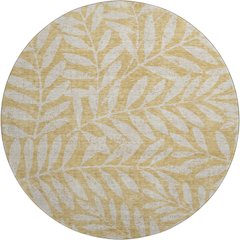Premium Machine Washable Mayfield AMF899 Gold 8' x 8' Round Rug