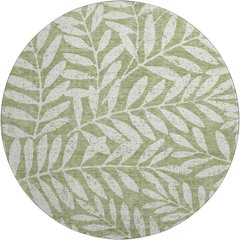Premium Machine Washable Mayfield AMF899 Green 8' x 8' Round Rug