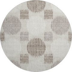 Premium Machine Washable Mayfield AMF900 Beige 8' x 8' Round Rug