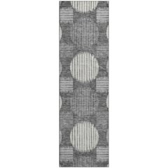 Premium Machine Washable Mayfield AMF900 Charcoal 2'3" x 7'6" Runner Rug