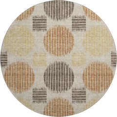 Premium Machine Washable Mayfield AMF900 Tan 8' x 8' Round Rug
