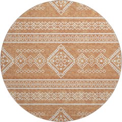 Premium Machine Washable Mayfield AMF901 Copper 8' x 8' Round Rug