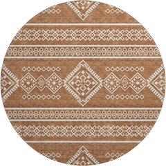 Premium Machine Washable Mayfield AMF901 Paprika 8' x 8' Round Rug