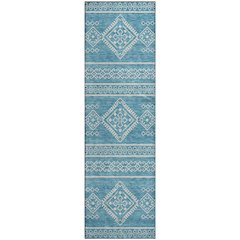 Premium Machine Washable Mayfield AMF901 Teal 2'3" x 7'6" Runner Rug