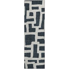 Premium Machine Washable Mayfield AMF903 Black 2'3" x 7'6" Runner Rug