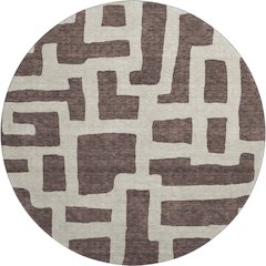 Premium Machine Washable Mayfield AMF903 Fudge 8' x 8' Round Rug